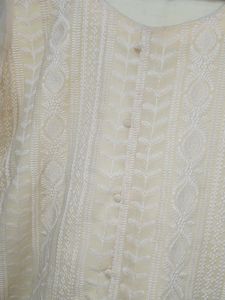 Pure Chiffon Embroidery Kurti Full Length Long Sleeve