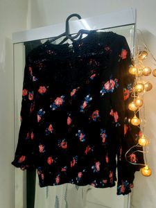 DJ & C Black Lace Neck Top