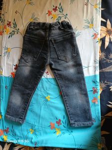 Black Charcoal Washed Jeans For 2 To 4 Year Boy