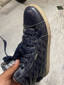 Stylish Blue High-Top Sneakers