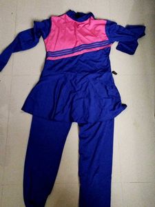 Pink & Blue Long Sleeve Swimsuit