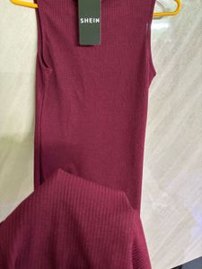 Shein Maroon Bodycon Dress