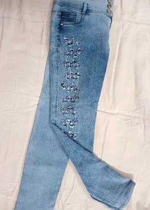 Embellished Denim Jeans