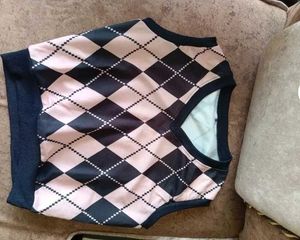 Argyle Print Top