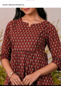 Maroon Printed Kurti