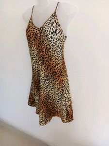 Animal Print satin Slip Dress