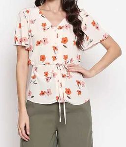 HONEY BY PANTALOON WHITE PRINTED SHIRT STYLE TOP