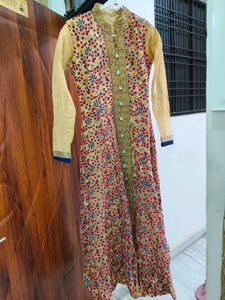 Front Open Long Kurti With Plazzo &amp; Dupatta