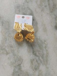 Gold Jhumka Earrings