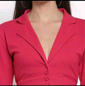 Pink Cropped Blazer
