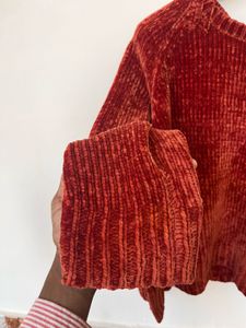 Red Velvet Pullover Sweater