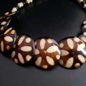 Unique Wood look Bead Necklace