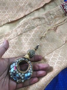 Girls Red &amp; Gold Embroidered Lehenga
