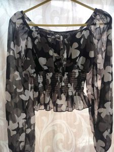 Floral Sheer Crop Top