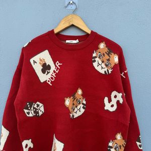 Red Patterned Sweater