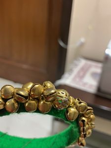 Green &amp; Gold Jingle Bangle