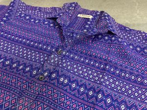 Blue &amp; Pink Geometric Button-Down