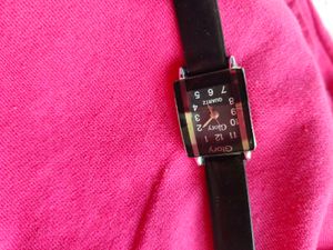 Glory Quartz Black Square Dial Watch – Stylish