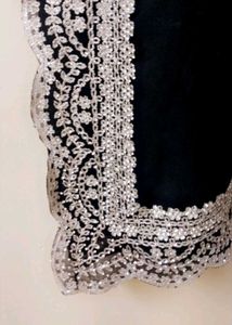 Elegant Black Embroidered Kurta And garara