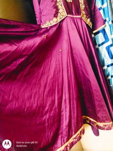 Elegant Purple Ethnic Gown with Jacket