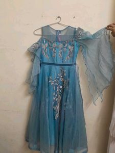 Blue Embellished Party Dress