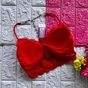 Beautiful Red Bralette Top With Diamond Chain❤️