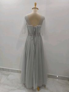 Elegant Grey Tulle Gown