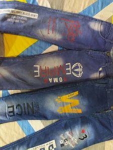 Graphic Print Denim Jeans Bundle