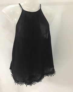 Divided Black Tank Top