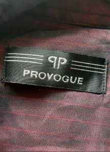 Burgundy Provogue Striped Shirt