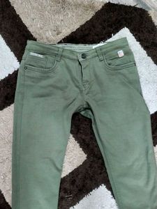 Olive Green Slim Fit Pants