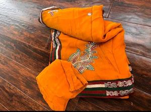 Mustard Yellow Saree with Blouse