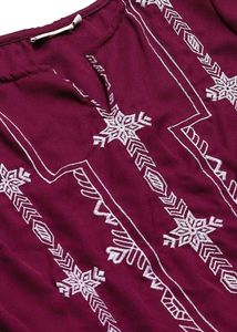 Maroon Embroidered Tunic Top