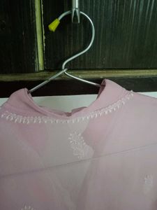 Pink Embroidered Kurti