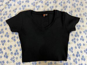 Black V-Neck Tee