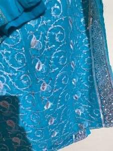 Beautiful Saree With Blouse Stitched