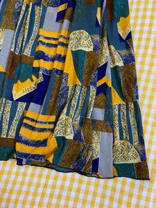 Soft and Stretchy Patterned Midi Skirt W-30-36