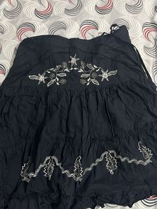 Embroidered Black Skirt