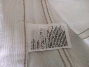Combo Of Off White High Waisted Jeans &amp; Earrings