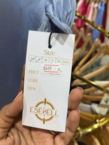 Elegant Blue Top w/ Scarf