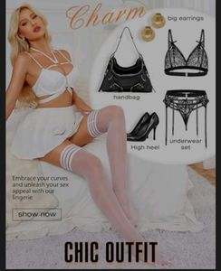 White Striped Thigh High Stockings