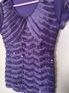 Purple Embellished Top