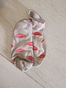 Funky Lips Print Socks