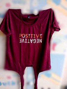 Burgundy &#39;Positive Negative&#39; Graphic Tee &amp; Skirt S