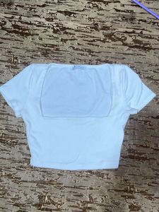 zara sqaure neck cropped top white
