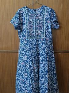 Blue Kurta And Purse