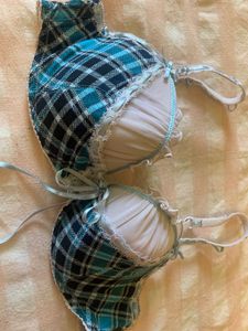 Y2k Cute Plaid Bra