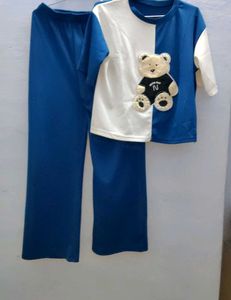 Cute Blue Bear Lounge Set