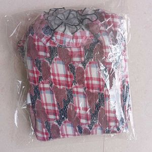 Eclectic Pleated Plaid Floral Mixed Print Top