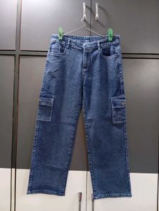 319. New Blue Denim Cargo Jeans